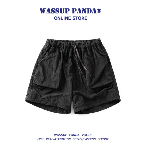 WASSUP PANDA速乾工裝短褲男夏季美式潮牌薄款寬鬆休閒運動三分褲