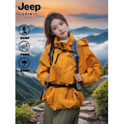 JEEP SPIRIT玫瑰的故事沖鋒衣女登山服三合一春秋黃亦玫同款外套