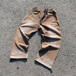 王有病工作室 隻做心頭好物！褲子美式重磅450克做舊水洗衛褲抽繩