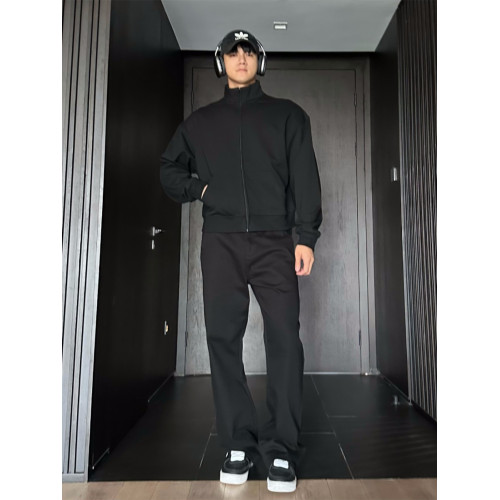 JZD 白/黑 美式高街VIBE直筒水洗牛仔褲 顯瘦顯高百搭痞帥休閒褲