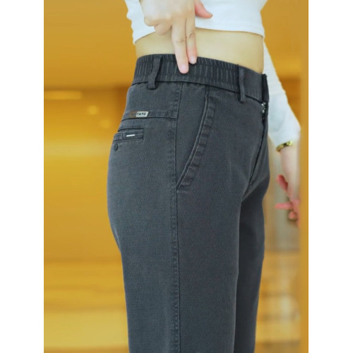 高級休閒褲男潮牌2025新款直筒潮流秋冬季加絨彈力男士長褲子商務