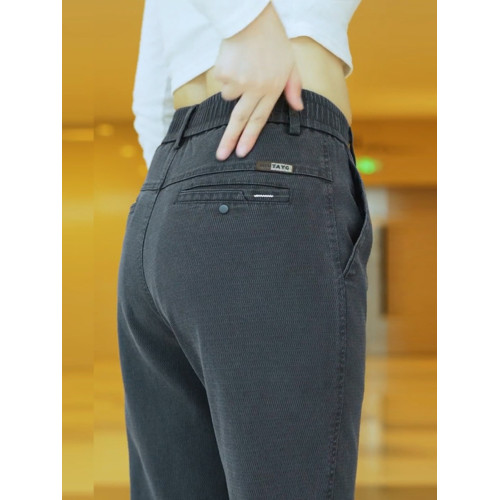 高級休閒褲男潮牌2025新款直筒潮流秋冬季加絨彈力男士長褲子商務