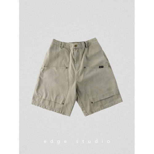 edge studio 邊緣工作室 純棉寬鬆直筒工裝短褲男褲五分褲夏季潮