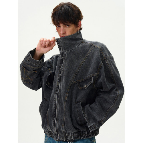 MADWITCH復古解搆設計感水洗牛仔外套男女休閒小衆設計反穿夾克潮 MADWITCH復古解搆設計感水洗牛仔外套男女休閒小衆設計反穿夾克潮