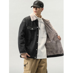 美式復古冬季新款加絨保暖牛仔外套男款潮牌寬鬆夾克上衣秋冬棉服