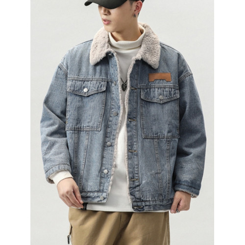 美式復古冬季新款加絨保暖牛仔外套男款潮牌寬鬆夾克上衣秋冬棉服