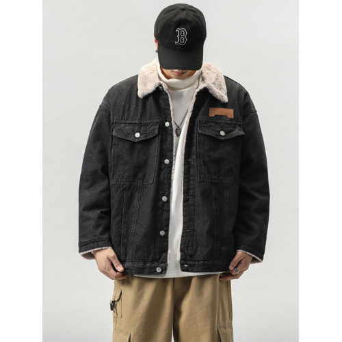 美式復古冬季新款加絨保暖牛仔外套男款潮牌寬鬆夾克上衣秋冬棉服