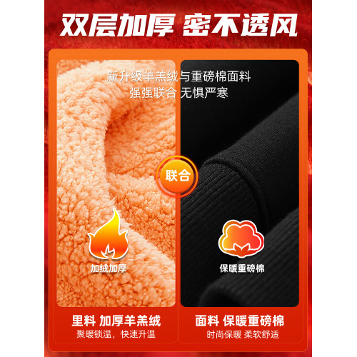廻力羊羔絨褲子男2026新款東北過冬棉褲冬季特厚加絨衛褲男款厚Q