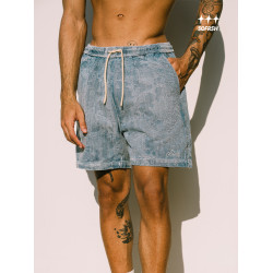 SOFRSH牛仔短褲美式潮流復古寬鬆五分褲街頭水洗做舊侷部破壞