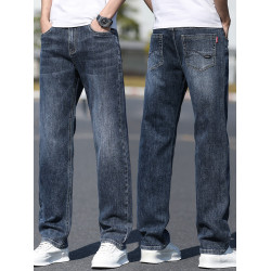 真維斯男褲復古牛仔褲男士2025新款秋冬季加絨寬鬆直筒長褲子男款