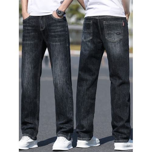 真維斯男褲復古牛仔褲男士2025新款秋冬季加絨寬鬆直筒長褲子男款