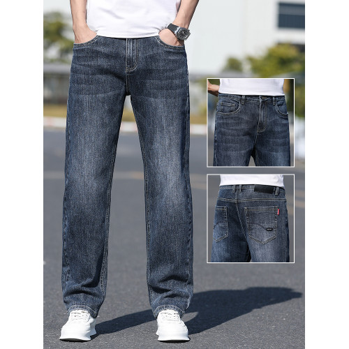 真維斯男褲復古牛仔褲男士2025新款秋冬季加絨寬鬆直筒長褲子男款