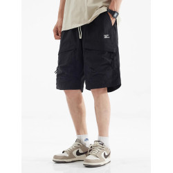 美式潮牌工裝短褲男士寬鬆大碼夏季薄款冰絲休閒褲胖子速乾五分褲