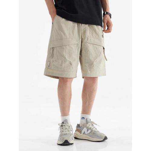 美式潮牌工裝短褲男士寬鬆大碼夏季薄款冰絲休閒褲胖子速乾五分褲