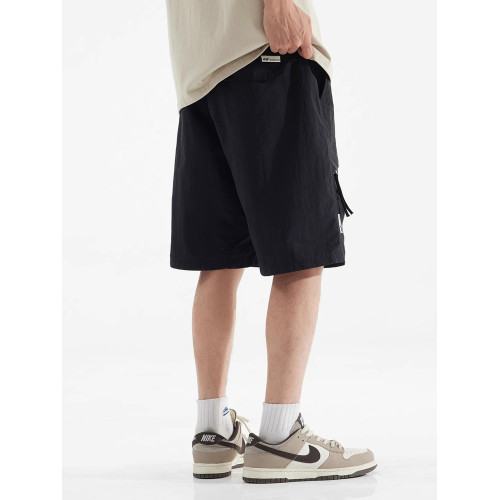 美式潮牌工裝短褲男士寬鬆大碼夏季薄款冰絲休閒褲胖子速乾五分褲