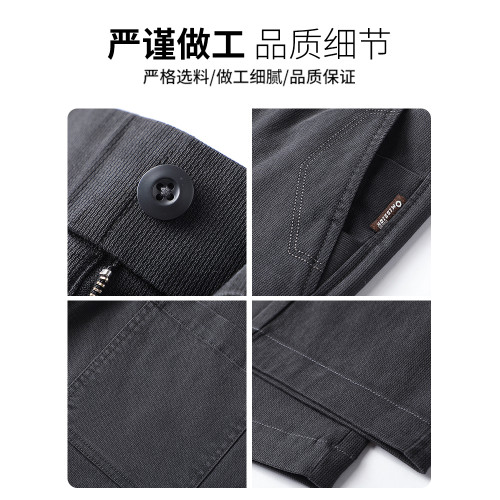 羅矇高級黑色寬鬆休閒褲秋冬季加絨加厚2025年新款保暖直筒商務男