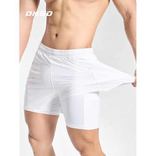 DINERSOUR 透氣健身運動短褲男速乾跑步專用高彈內襯訓練五分褲