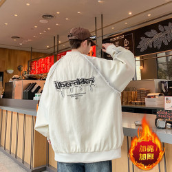 2025秋冬款立領牛仔外套男生加棉加厚潮流痞帥青少年棒球服夾克衫