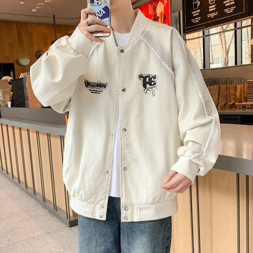 2025秋冬款立領牛仔外套男生加棉加厚潮流痞帥青少年棒球服夾克衫