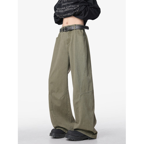 美式復古工裝褲男夏季高街cleanfit寬鬆百搭直筒褲拼接休閒長褲子