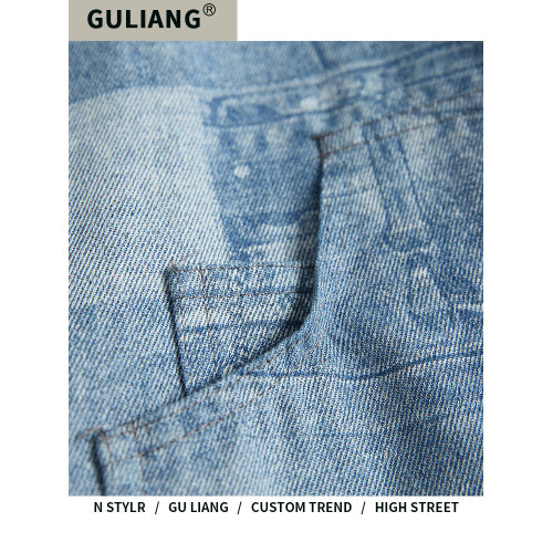 GU LIANG「設計師品牌」好物精選丨美式水洗做舊拼接百搭牛仔襯衫