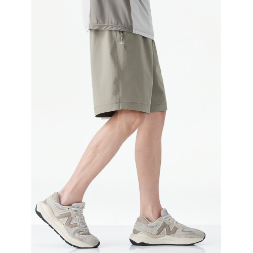 hansca純色百搭四面彈休閒短褲男2025夏季透氣速乾涼感運動五分褲