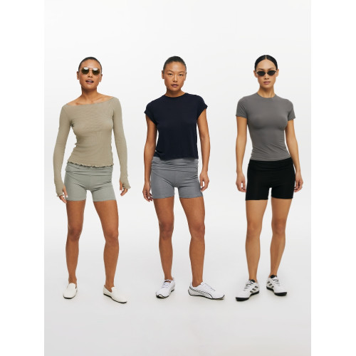 Oneup莫代爾羊毛堆曡高彈透氣修身吸汗親膚休閒運動健身瑜珈短褲