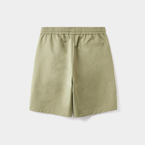 海瀾之家旗下黑鯨腰間抽繩休閒中褲男2025年夏季新品寬鬆直筒褲男