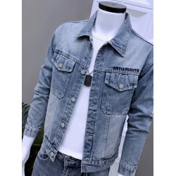 春秋款男士做舊牛仔外套時尚男生帥氣復古百搭休閒刺綉牛仔夾克男