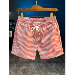 2025夏季新款條紋四分褲男士休閒修身直筒短褲冰感沙灘抽繩松緊腰