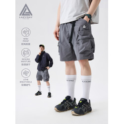 LAZY DAY戶外登山機能工裝短褲男夏季薄款涼感速乾運動徒步五分褲