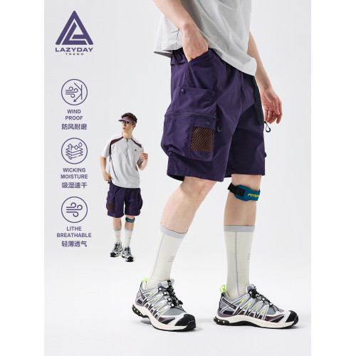 LAZY DAY戶外登山機能工裝短褲男夏季薄款涼感速乾運動徒步五分褲