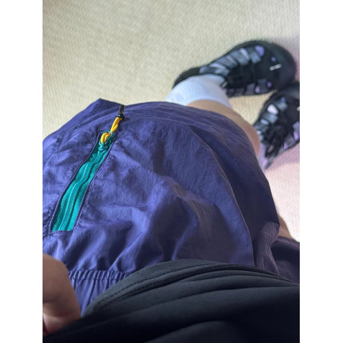 美式撞色拉鍊口袋防水速乾短褲男女夏季機能登山運動休閒五分褲