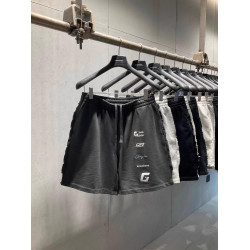 美式重磅夏季2025ss刺綉寬鬆短褲男女同款短褲大碼潮牌五分褲磨破