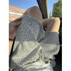 小香風黑白條紋針織短褲男款夏季高級感斑馬紋運動褲子休閒五分褲