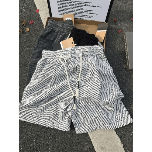 小香風黑白條紋針織短褲男款夏季高級感斑馬紋運動褲子休閒五分褲