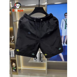 潮牌冰絲速乾短褲男士外穿夏季2026新款歐貨刺綉寬鬆五分褲子男款