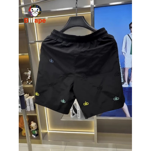 潮牌冰絲速乾短褲男士外穿夏季2026新款歐貨刺綉寬鬆五分褲子男款