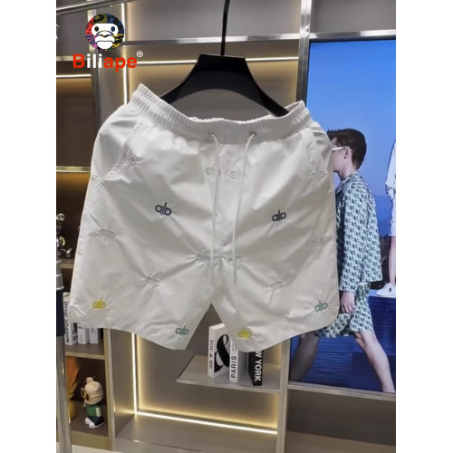 潮牌冰絲速乾短褲男士外穿夏季2026新款歐貨刺綉寬鬆五分褲子男款