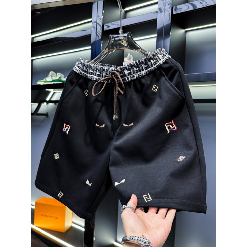 歐貨男士高級刺綉休閒短褲2026新款夏季潮牌外穿美式沙灘五分褲男