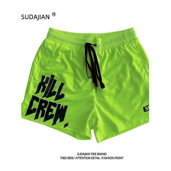 新款美式短褲男生夏季學生籃球透氣速乾跑步三分褲高街寬鬆休閒褲