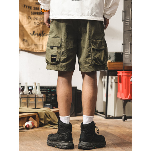 美式復古工裝短褲男潮牌夏季新款中褲寬鬆大碼休閒戰術機能五分褲