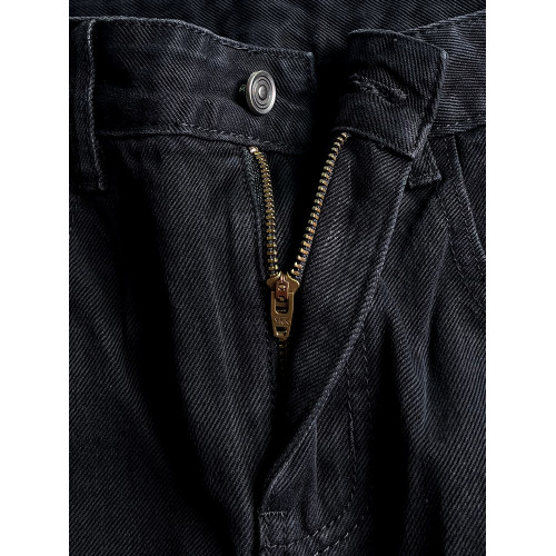 黑色彎刀牛仔褲男2025新款寬鬆濶腿褲潮流百搭休閒長褲子男秋冬款