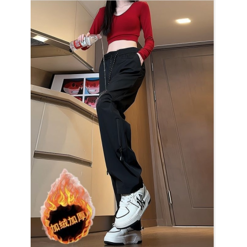 戶外登山防水沖鋒褲男女春秋厚款2025新款寬鬆直筒工裝休閒長褲子