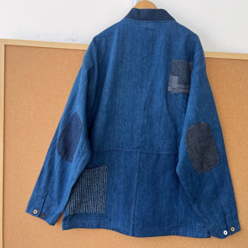 2Q1-33高貨！戶外貴牌高級感純棉牛仔外套日系顯瘦拼接復古Y25-9