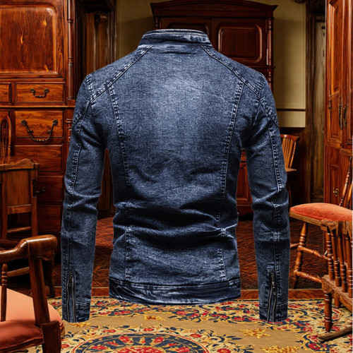 2026新款復古牛仔外套夾克男春秋冬季韓版薄款修身加絨帥氣牛仔衣