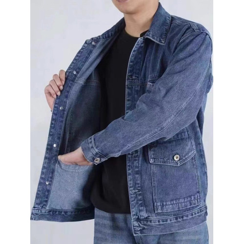 乾活穿牛仔外套男士加絨加厚大碼勞保工作服工裝秋冬季耐磨夾克服