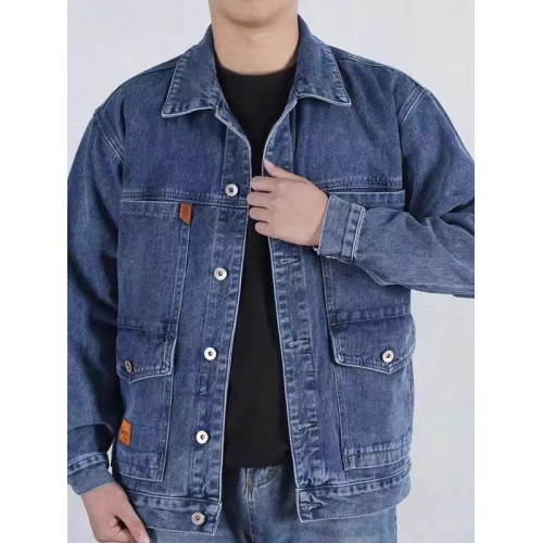 乾活穿牛仔外套男士加絨加厚大碼勞保工作服工裝秋冬季耐磨夾克服