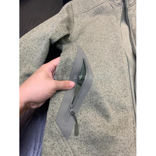 蔦家無標款立領拉鍊開衫衛衣戶外休閒運動機能抓絨衫男士夾克外套