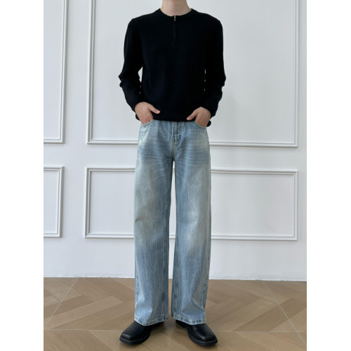 男笙【A字直筒版型】春夏季高品質cleanfit直筒寬鬆休閒A字牛仔褲